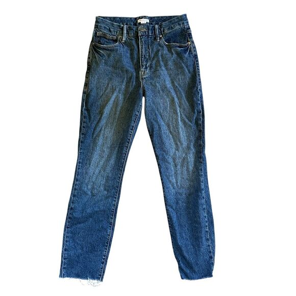 Good American Good Classic Raw Hem High Waist Slim Jeans - Picture 1 of 7